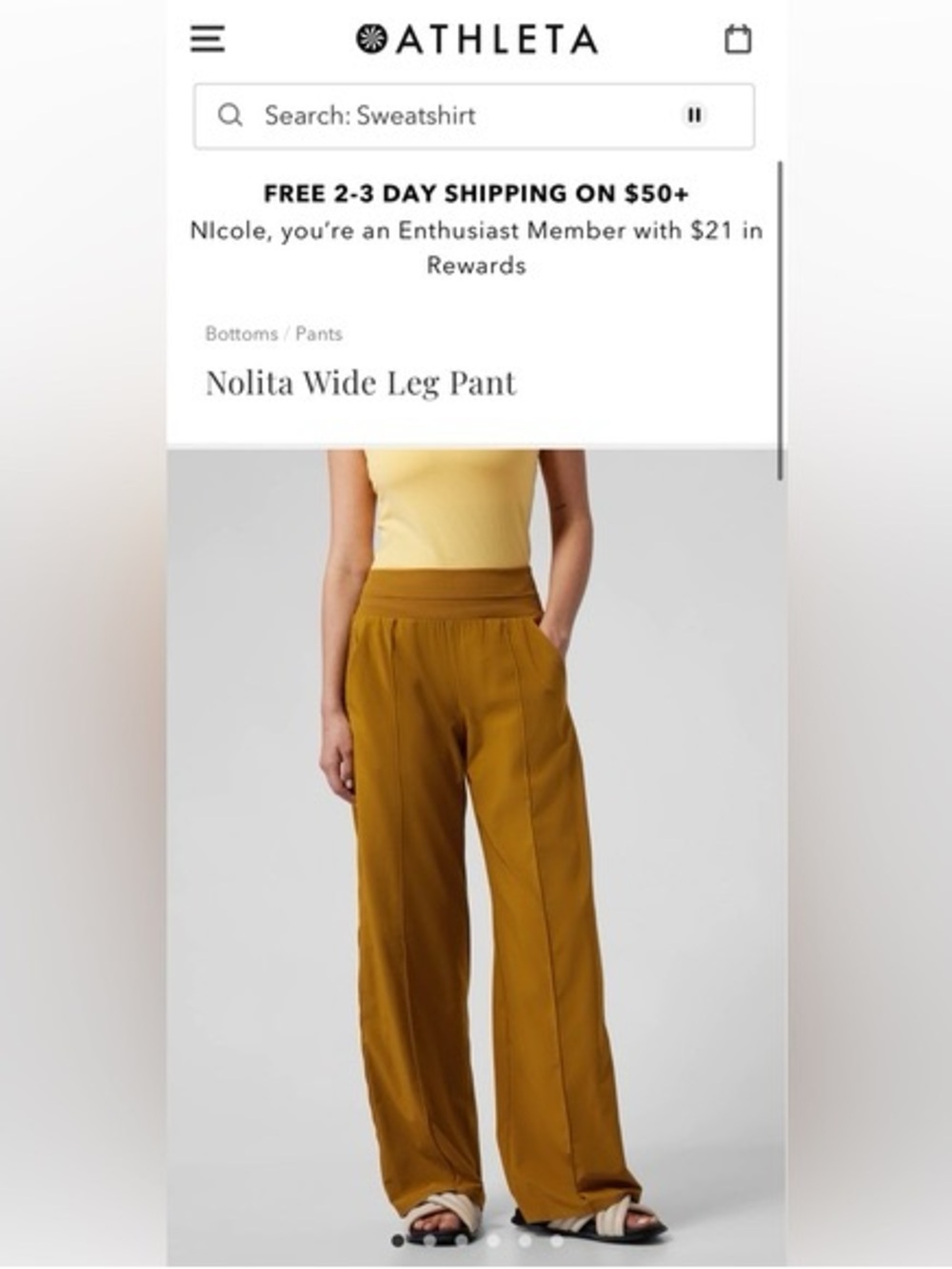 ATHLETA Nolita Wide Leg Pant